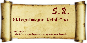 Stiegelmayer Urbána névjegykártya
